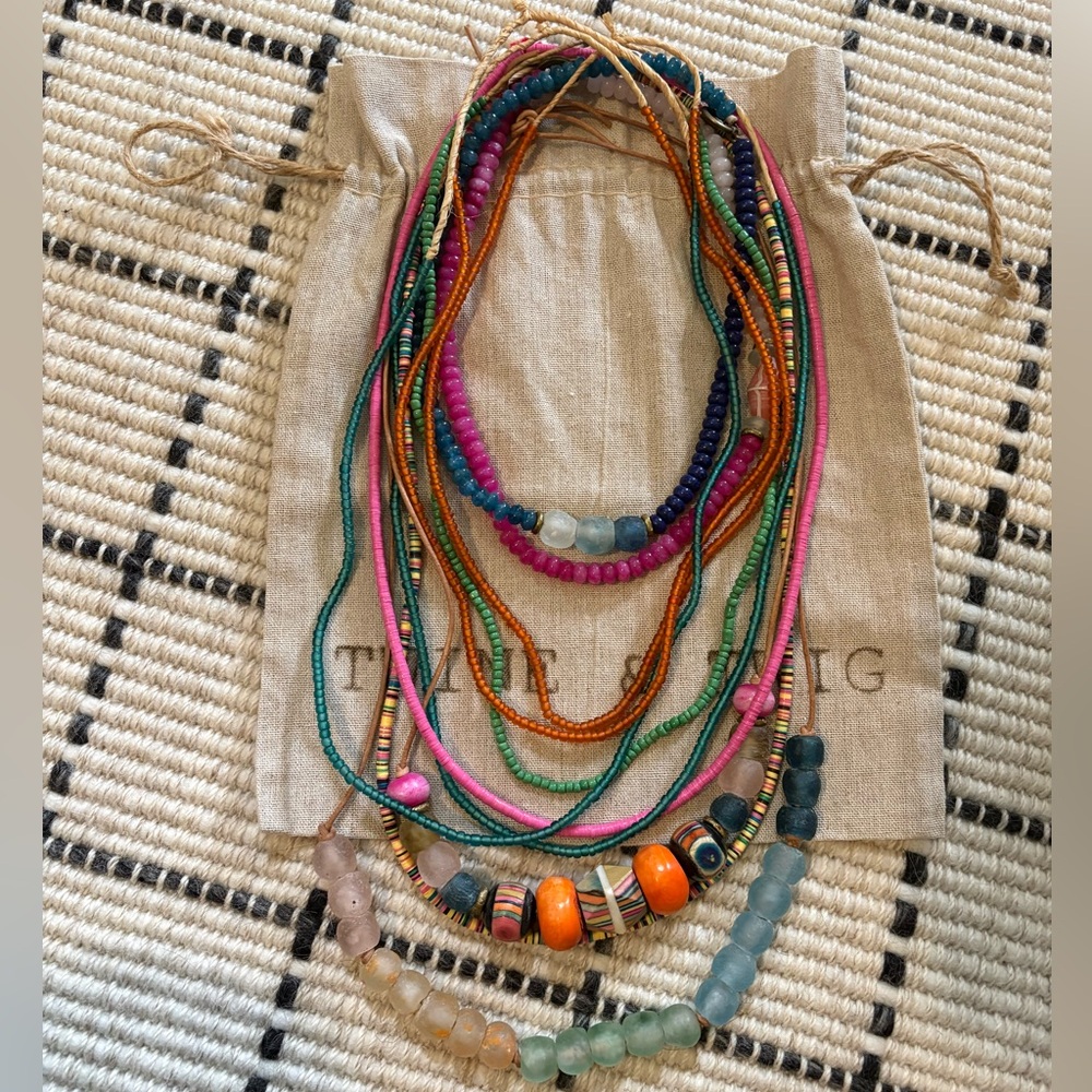Multicolor Layered Beaded Necklace by Twine & Twig